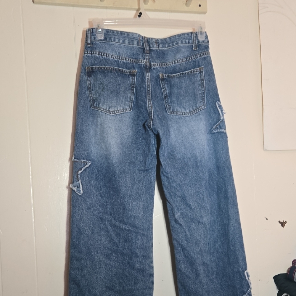 Distressed Star Wide Leg 10 1/2 Flare - Picture 5 of 7